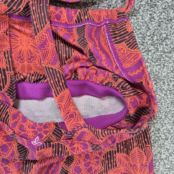 Prana Quinn Dress Women's Small Pink Geometric Pattern Shelf Bra Athletic - Picture 7 of 9